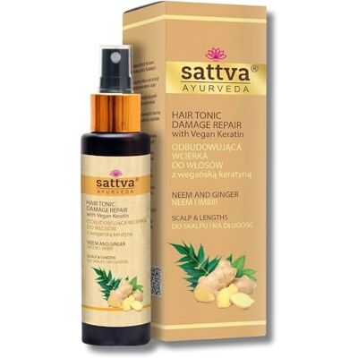 Sattva Ayurveda Tonico per capelli Neem & Zenzero – Tonico vegano cheratina per la crescita e la riparazione dei capelli – Cura del cuoio capelluto contro perdita di capelli e forforfora – Senza Sattva Ayurveda Tonico per capelli Neem & Zenzero – Tonico vegano cheratina per la crescita e la riparazione dei capelli – Cura del cuoio capelluto contro perdita di capelli e forforfora – Senza