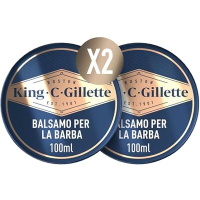 Gillette Balsamo Barba per Rasatura Uomo, 2 Confezioni da 100 Ml per la Cura della Barba, Utilizzato con o Senza Risciacquo con Burro di Cacao, Idea Regalo Uomo Gillette Balsamo Barba per Rasatura Uomo, 2 Confezioni da 100 Ml per la Cura della Barba, Utilizzato con o Senza Risciacquo con Burro di Cacao, Idea Regalo Uomo