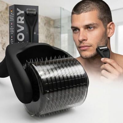 Take Hair ENDLICH WIEDER VOLLES HAAR RECOVRY Rullo da barba da 1,0 mm, con 192 aghi in vero acciaio inox, Microneedling Beard Roller Take Hair ENDLICH WIEDER VOLLES HAAR RECOVRY Rullo da barba da 1,0 mm, con 192 aghi in vero acciaio inox, Microneedling Beard Roller