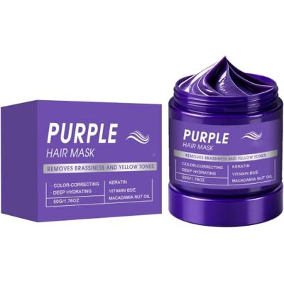 Generic Maschera per capelli viola riparatrice, maschera nutriente viola, trattamento intensivo per capelli, balsamo idratante profondo per capelli secchi o danneggiati Generic Maschera per capelli viola riparatrice, maschera nutriente viola, trattamento intensivo per capelli, balsamo idratante profondo per capelli secchi o danneggiati