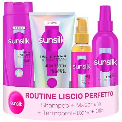 Sunsilk Kit Liscio Perfetto Set 4 Prodotti Capelli Lisci Anticrespo Sunsilk Kit Liscio Perfetto Set 4 Prodotti Capelli Lisci Anticrespo