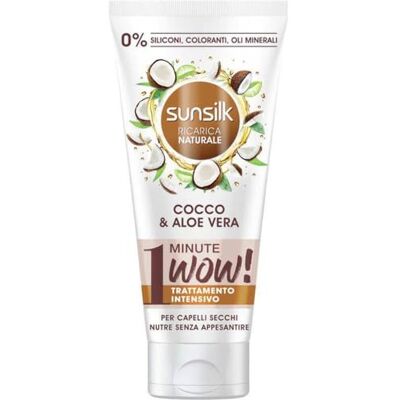 Sunsilk , Ricarica Naturale Trattamento Intensivo 1 Minute Wow, Maschera Capelli Secchi, con Cocco e Aloe Vera, 98% di Ingredienti di Orgine Naturale, ad Azione Ultra-Rapida, 6 Pezzi da 180ml Sunsilk , Ricarica Naturale Trattamento Intensivo 1 Minute Wow, Maschera Capelli Secchi, con Cocco e Aloe Vera, 98% di Ingredienti di Orgine Naturale, ad Azione Ultra-Rapida, 6 Pezzi da 180ml