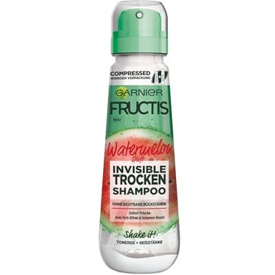 Garnier Shampoo secco Invisible, contro i capelli piatti grassi con volume-boost, profumo fresco di anguria, Watermelon, Fructis, 100 ml Garnier Shampoo secco Invisible, contro i capelli piatti grassi con volume-boost, profumo fresco di anguria, Watermelon, Fructis, 100 ml