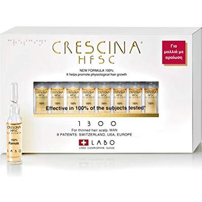 CRESCINA HFSC Trattamento per la crescita dei capelli diradato cuoio capelluto per uomo, 20 fiale (1300 grave perdita di capelli) CRESCINA HFSC Trattamento per la crescita dei capelli diradato cuoio capelluto per uomo, 20 fiale (1300 grave perdita di capelli)