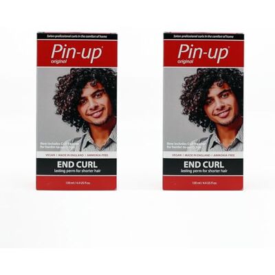 Pin-up Original Pin Up End Curl At Home Perm Kit for Fringe and Ends Duo Pack 130ml Protein Rich Formula for Soft and Shiny Hair. For Small Sections like Fringe, Ends or Top Layer. Easy Use. Pin-up Original Pin Up End Curl At Home Perm Kit for Fringe and Ends Duo Pack 130ml Protein Rich Formula for Soft and Shiny Hair. For Small Sections like Fringe, Ends or Top Layer. Easy Use.