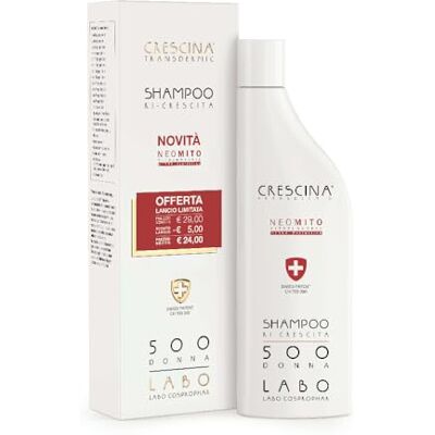 CRESCINA Transdermic NEO MITO SHAMPOO Ri-Crescita Capelli 500 Donna 150ml CRESCINA Transdermic NEO MITO SHAMPOO Ri-Crescita Capelli 500 Donna 150ml