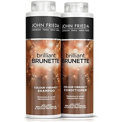 John Frieda Duo Pack Brilliant Brunette Color Vibrancy, Shampoo e Balsamo (la confezione può variare) John Frieda Duo Pack Brilliant Brunette Color Vibrancy, Shampoo e Balsamo (la confezione può variare)