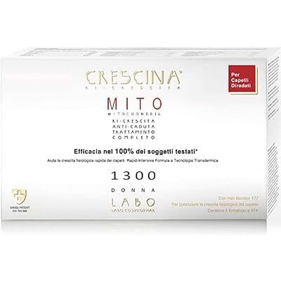 CRESCINA Transdermic MITO Doppio Trattamento Ri-Crescita e Anticaduta per capelli diradati 1300 Donna 40 fiale (20+20) CRESCINA Transdermic MITO Doppio Trattamento Ri-Crescita e Anticaduta per capelli diradati 1300 Donna 40 fiale (20+20)