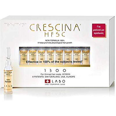 CRESCINA HFSC Trattamento per la ricrescita dei capelli, per il cuoio capelluto diradato, per donna, 20 fiale CRESCINA HFSC Trattamento per la ricrescita dei capelli, per il cuoio capelluto diradato, per donna, 20 fiale