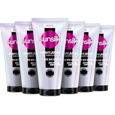 Sunsilk , 1 Minute WOW Bye Bye Crespo, Trattamento Capelli in 1 Minuto, Capelli 2 Volte Più Morbidi e Anti Crespo, con 9% Anti-Frizz Complex, Olio di Mandorla, Cheratina e Biotina, 6 Pezzi da 180 ml Sunsilk , 1 Minute WOW Bye Bye Crespo, Trattamento Capelli in 1 Minuto, Capelli 2 Volte Più Morbidi e Anti Crespo, con 9% Anti-Frizz Complex, Olio di Mandorla, Cheratina e Biotina, 6 Pezzi da 180 ml