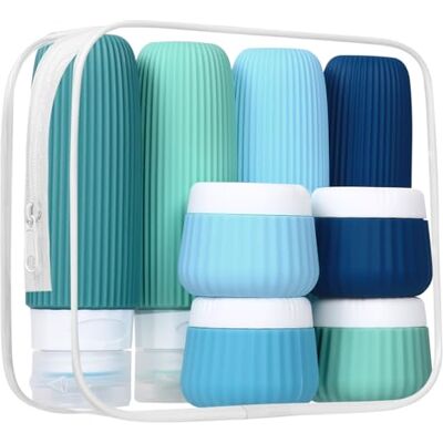 Azyvum 8 Pezzi Bottiglie da Viaggio in Silicone, Flaconi da Viaggio 30/90ml,Kit da Contenitori da Viaggio Flaconi da Viaggio Riutilizzabili per Shampoo, Liquidi and Lozione Azyvum 8 Pezzi Bottiglie da Viaggio in Silicone, Flaconi da Viaggio 30/90ml,Kit da Contenitori da Viaggio Flaconi da Viaggio Riutilizzabili per Shampoo, Liquidi and Lozione