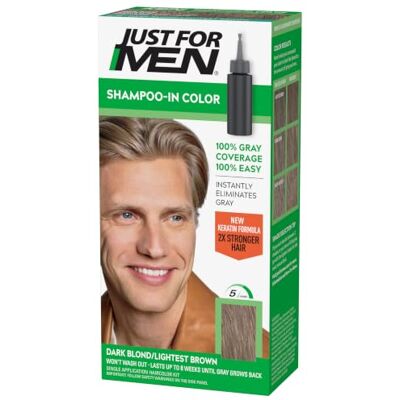 Just for men Shampoo In Hair Colour, Dark Blond 15 1 ea, Pack of 3, Dark Blond/Lightest Brown Just for men Shampoo In Hair Colour, Dark Blond 15 1 ea, Pack of 3, Dark Blond/Lightest Brown