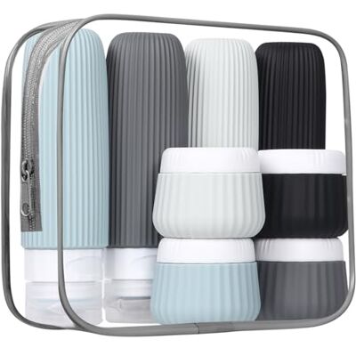 Azyvum 8 Pezzi Bottiglie da Viaggio in Silicone, Flaconi da Viaggio 30/90ml,Kit da Contenitori da Viaggio Flaconi da Viaggio Riutilizzabili per Shampoo, Liquidi and Lozione Azyvum 8 Pezzi Bottiglie da Viaggio in Silicone, Flaconi da Viaggio 30/90ml,Kit da Contenitori da Viaggio Flaconi da Viaggio Riutilizzabili per Shampoo, Liquidi and Lozione