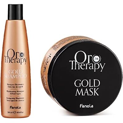 FANOLA Kit Oro Therapy Gold Shampoo Illuminante 300 ml + Maschera Illuminante 300 ml FANOLA Kit Oro Therapy Gold Shampoo Illuminante 300 ml + Maschera Illuminante 300 ml