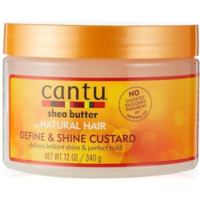 CANTU Natural Hair Define and Shine Custard Cera per capelli, barattolo da 354 ml, confezione da 2 CANTU Natural Hair Define and Shine Custard Cera per capelli, barattolo da 354 ml, confezione da 2