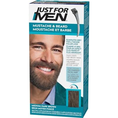 Just for men Formula Colorazione Baffi E Barba Marrone Medio Scuro, Rimuove I Setole Grigi Per Una Rendering Più Spessa M40 Just for men Formula Colorazione Baffi E Barba Marrone Medio Scuro, Rimuove I Setole Grigi Per Una Rendering Più Spessa M40