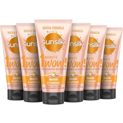 Sunsilk , Trattamento Intensivo 1 Minute Wow, Maschera Capelli Secchi, Linea Morbidi e Luminosi, Trattamento Capelli Danneggiati, con Oli Nutrienti, Cheratina e Biotina, 6 Pezzi da 180ml Sunsilk , Trattamento Intensivo 1 Minute Wow, Maschera Capelli Secchi, Linea Morbidi e Luminosi, Trattamento Capelli Danneggiati, con Oli Nutrienti, Cheratina e Biotina, 6 Pezzi da 180ml