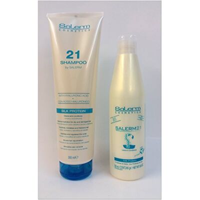 SALERM Confezione 21 Shampoo Acido Ialuronico 300 ml + 21 250 ml Silk Protein SALERM Confezione 21 Shampoo Acido Ialuronico 300 ml + 21 250 ml Silk Protein