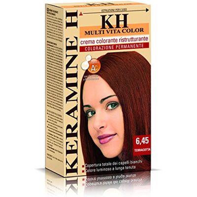 Keramine H Crema Colorante Ristrutturante Terracotta, 330 ml, 3 Confezioni da 110 ml Keramine H Crema Colorante Ristrutturante Terracotta, 330 ml, 3 Confezioni da 110 ml