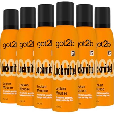 got2b Agente per ricci (6 x 250 ml), mousse con tenuta 3 capelli naturalmente ondulati, ricci e coily, per ricci definiti e rimbalzo, con effetto anti-crespo fino a 96 ore got2b Agente per ricci (6 x 250 ml), mousse con tenuta 3 capelli naturalmente ondulati, ricci e coily, per ricci definiti e rimbalzo, con effetto anti-crespo fino a 96 ore
