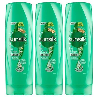 Sunsilk Ricci da Sogno Balsamo per Capelli Ricci con Olio di Macadamia Elastina e Biotina Effetto Ricci Definiti ed Elastici 3 Flaconi da 350ml Sunsilk Ricci da Sogno Balsamo per Capelli Ricci con Olio di Macadamia Elastina e Biotina Effetto Ricci Definiti ed Elastici 3 Flaconi da 350ml