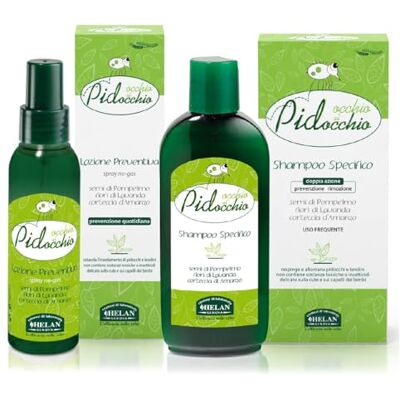 Helan , Occhio al Pidocchio Shampoo Pidocchi e Lendini Forte 200ml + Spray Preventivo Pidocchi Bambini e Adulti no Gas 100ml Trattamento Pidocchi e Lendini Forte con Fiori di Lavanda, Made in Italy Helan , Occhio al Pidocchio Shampoo Pidocchi e Lendini Forte 200ml + Spray Preventivo Pidocchi Bambini e Adulti no Gas 100ml Trattamento Pidocchi e Lendini Forte con Fiori di Lavanda, Made in Italy
