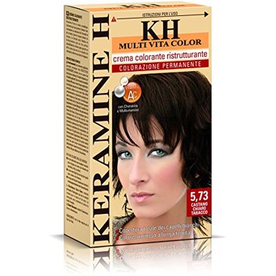 Keramine H Crema Colorante Ristrutturante, Castano Chiaro Tabacco 3 Confezioni da 110 ml Totale: 330 ml Keramine H Crema Colorante Ristrutturante, Castano Chiaro Tabacco 3 Confezioni da 110 ml Totale: 330 ml