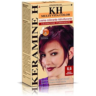 Keramine H Crema Colorante Ristrutturante, Rosso Profondo 110 ml Keramine H Crema Colorante Ristrutturante, Rosso Profondo 110 ml