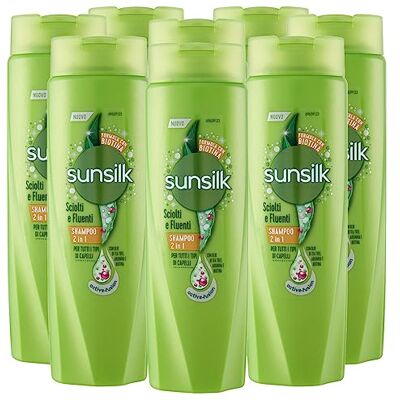 Sunsilk Sciolti e Fluenti Shampoo e Balsamo 2in1 per Tutti i Tipi di Capelli con Tea Tree Arginina e Biotina 8 Flaconi da 250ml Sunsilk Sciolti e Fluenti Shampoo e Balsamo 2in1 per Tutti i Tipi di Capelli con Tea Tree Arginina e Biotina 8 Flaconi da 250ml