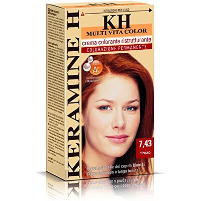 Keramine H Crema Colorante Ristrutturante, Tiziano 3 Confezioni da 110 ml Totale: 330 ml Keramine H Crema Colorante Ristrutturante, Tiziano 3 Confezioni da 110 ml Totale: 330 ml