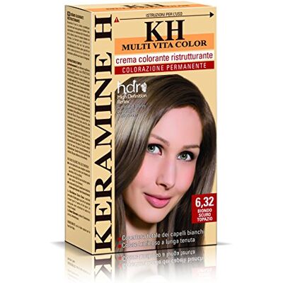 Keramine H Crema Colorante Ristrutturante, Biondo Scuro Topazio 3 Confezioni da 110 ml Totale: 330 ml Keramine H Crema Colorante Ristrutturante, Biondo Scuro Topazio 3 Confezioni da 110 ml Totale: 330 ml