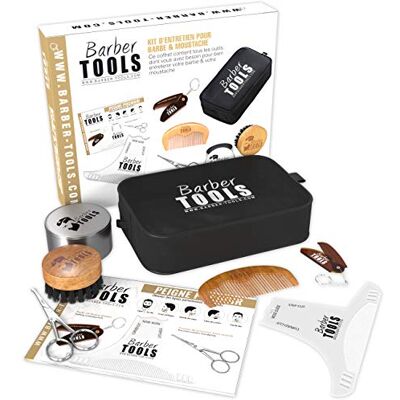 Kit per la cura della barba - Borsa portatile con zip - Stile DIY Kit per la cura della barba - Borsa portatile con zip - Stile DIY
