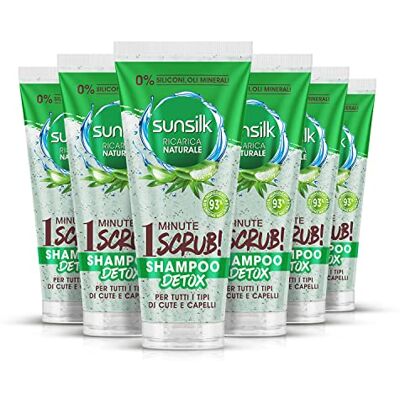 Sunsilk , Shampoo Detox, Scrub Capelli Aloe Vera, Shampoo Scrub per Cute e Capelli Disidratati, con 93% di Ingredienti di Origine Naturale*, Senza Siliconi e Oli Minerali, 6 Pezzi da 200ml Sunsilk , Shampoo Detox, Scrub Capelli Aloe Vera, Shampoo Scrub per Cute e Capelli Disidratati, con 93% di Ingredienti di Origine Naturale*, Senza Siliconi e Oli Minerali, 6 Pezzi da 200ml