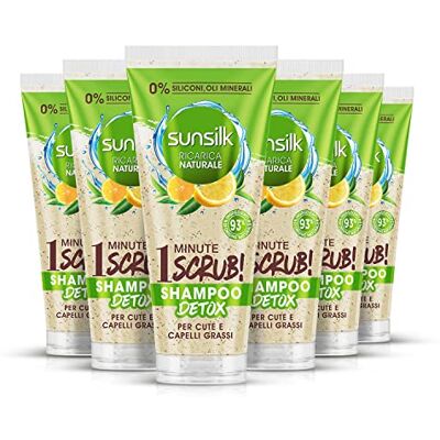 Sunsilk , Shampoo Detox, Scrub Capelli Tè Verde & Limone, Shampoo Scrub per Cute e Capelli Grassi, con 93% di Ingredienti di Origine Naturale*, Senza Siliconi e Oli Minerali, 6 Pezzi da 200ml Sunsilk , Shampoo Detox, Scrub Capelli Tè Verde & Limone, Shampoo Scrub per Cute e Capelli Grassi, con 93% di Ingredienti di Origine Naturale*, Senza Siliconi e Oli Minerali, 6 Pezzi da 200ml