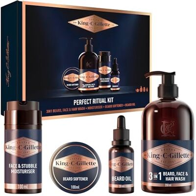 Gillette Kit da Viaggio per la Cura Perfetta della Barba degli Uomini, Cofanetto Regalo Uomo, Include Lavaggio Barba, Viso e Capelli 3in1 + Idratante + Balsamo 60 Ml Gillette Kit da Viaggio per la Cura Perfetta della Barba degli Uomini, Cofanetto Regalo Uomo, Include Lavaggio Barba, Viso e Capelli 3in1 + Idratante + Balsamo 60 Ml