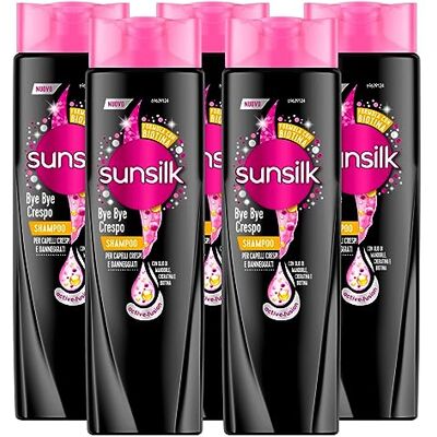 Sunsilk Shampoo Bye Bye Crespo con Cheratina ed Olio Nutriente per Capelli Crespi e Danneggiati Azione Idratante Nutriente Intensiva Illuminante 5 Flaconi da 250ml Sunsilk Shampoo Bye Bye Crespo con Cheratina ed Olio Nutriente per Capelli Crespi e Danneggiati Azione Idratante Nutriente Intensiva Illuminante 5 Flaconi da 250ml