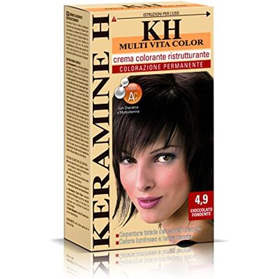 Keramine H Crema Colorante Ristrutturante, Cioccolato Fondente 3 Confezioni da 110 ml Totale: 330 ml Keramine H Crema Colorante Ristrutturante, Cioccolato Fondente 3 Confezioni da 110 ml Totale: 330 ml
