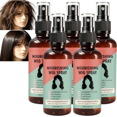 ZRAZT Spray idratante e nutriente per parrucche, ammorbidisce e arriccia, spray leggero e nutriente per parrucche, senza risciacquo, spray districante per parrucche (5 pezzi) ZRAZT Spray idratante e nutriente per parrucche, ammorbidisce e arriccia, spray leggero e nutriente per parrucche, senza risciacquo, spray districante per parrucche (5 pezzi)