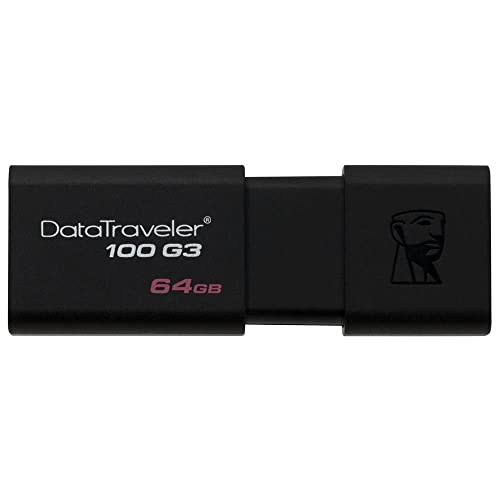 Kingston DataTraveler 100 G3-DT100G3/64GB USB 3.0, PenDrive, 64 GB, 1 Pezzo, Nero