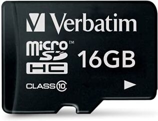 Verbatim Scheda di memoria microSDHC Premium I 16 GB I Scheda SD per video full HD I Scheda di memoria nera resistente all’acqua e agli urti I Scheda SD per fotocamera smartphone tablet