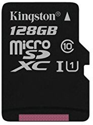 Kingston SDCS/128GBSP Canvas Select MicroSD, Velocità UHS-I di Classe 10, fino a 80 MB/s in Lettura, senza Adattatore SD