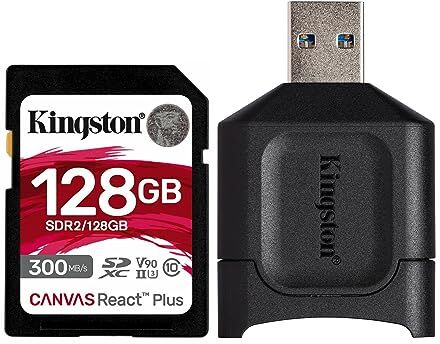 Kingston MLPR2/128 GB Schede SD e Lettori Media, 128 GB SDXC React Plus SDR2 e MLP Lettore di Schede SD