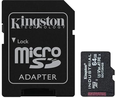 Kingston Industrial microSD -64GB microSDHC Industrial C10 A1 pSLC Scheda + Adattatore SD SDCIT2/64GB