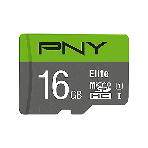 PNY Elite Scheda di Memoria microSDHC 16GB + Adattatore SD, Velocità di Lettura fino a 100MB/s, Classe 10 UHS-I, U1 per video Full HD