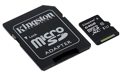 Kingston SDCS/64GB Canvas Select MicroSD, Velocità UHS-I di Classe 10, fino a 80 MB/s in Lettura, con Adattatore SD, nero