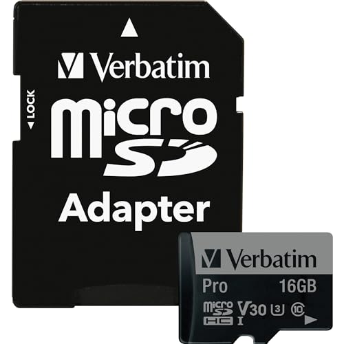 Verbatim Pro Flash Card MicroSD, 16GB, Nero