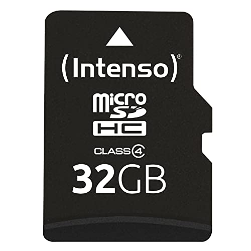 Intenso Scheda di Memoria cicroSDHC Memory Card da 32 GB, Class 4 (con Adattatore SD), Nero