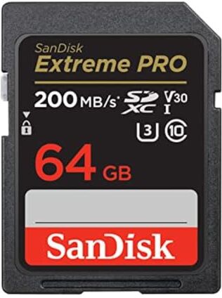 SanDisk 64GB Extreme PRO, scheda SDXC, + RescuePro Deluxe fino a 200 MB/s, UHS-I Class 10 U3 V30