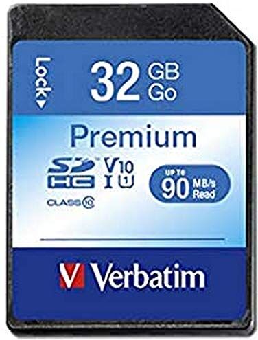 Verbatim Scheda di memoria SDHC Premium U1 32 GB Scheda SD per video Full HD scheda con protezione scrittura integrata Scheda di memoria nera Scheda SD per fotocamera, PC ecc.