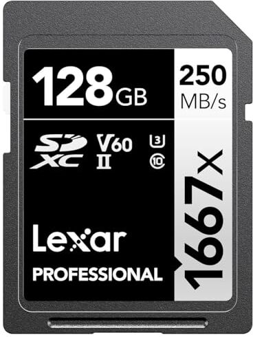 Lexar Professional 1667X Scheda SDXC Uhs-II/U3 da 128 GB (LSD128CBNA1667)